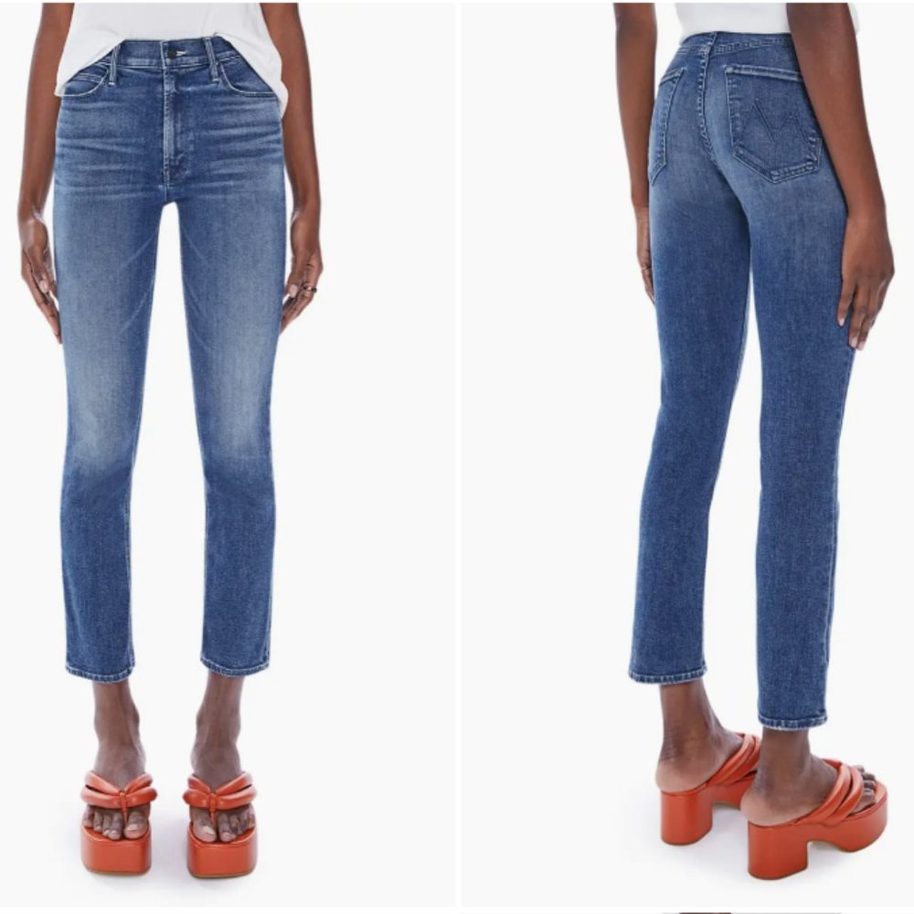 MOTHER The Dazzler Mid Rise Ankle Straight Leg Jeans Size 30